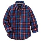 Boys 4-8 Oshkosh B'gosh&reg; Plaid Button-down Long Sleeve Shirt, Boy's, Size: 6, Blue