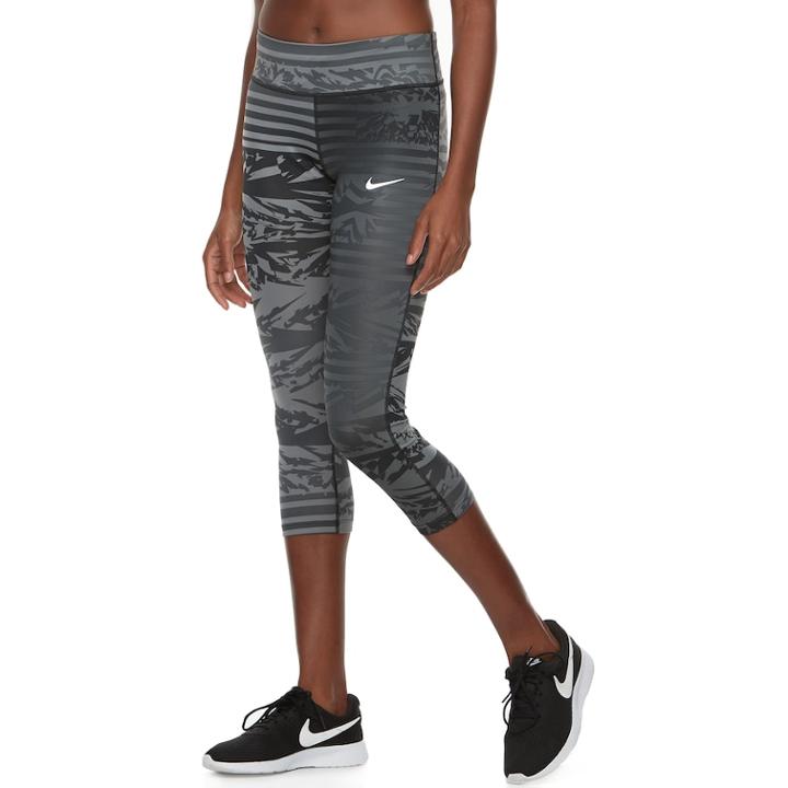 Women's Nike Power Essential Running Capris, Size: Medium, Grey Other