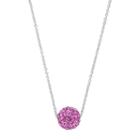 Silver Luxuries Silver Tone Crystal Fireball Pendant Necklace, Women's, Purple