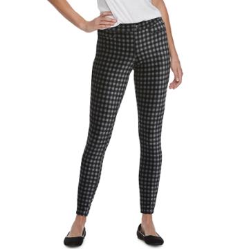 Women's Utopia By Hue Gingham Corduroy Leggings, Size: Medium, Light Grey