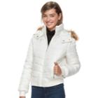 Juniors' J-2 Hooded Puffer Bomber Jacket, Teens, Size: Large, Natural