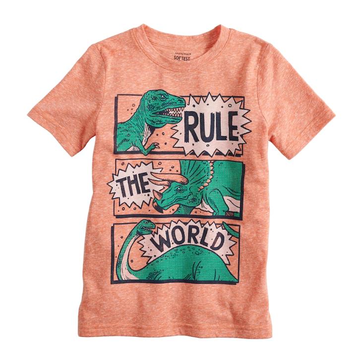 Boys 4-12 Jumping Beans&reg; Dinosaurs Rule The World Softest Graphic Tee, Size: 8, Med Orange