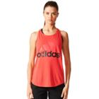 Women's Adidas Essential Linear Logo Tank, Size: Large, Med Pink