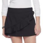 Juniors' Love, Fire Ruffle Mini Skirt, Teens, Size: Xs, Black