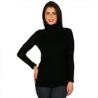 Women's Harve Benard Ribbed Turtleneck, Size: Small, Black