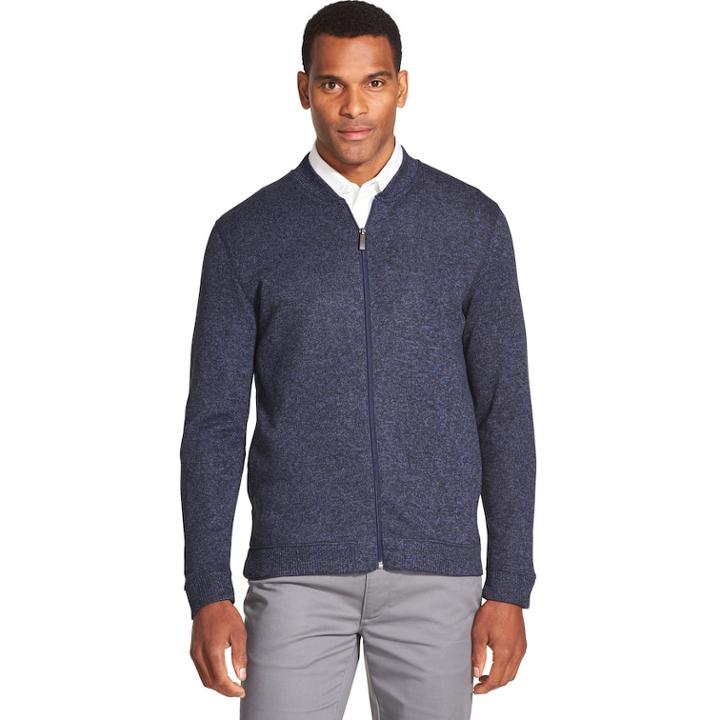 Men's Van Heusen Fleece Bomber Jacket, Size: Xxl, Blue (navy)
