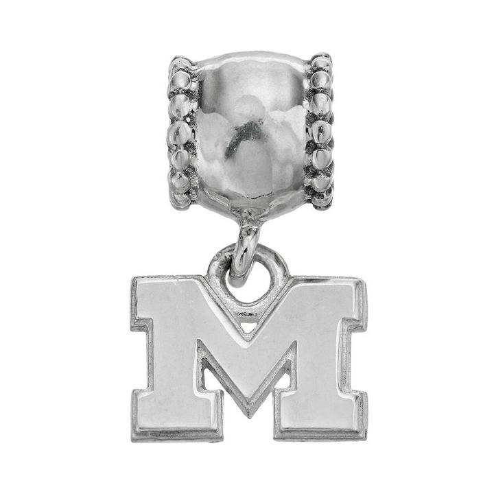 Dayna U Sterling Silver Michigan Wolverines Team Logo Charm, Women's, Grey