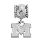 Dayna U Sterling Silver Michigan Wolverines Team Logo Charm, Women's, Grey