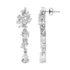 Emotions Sterling Silver Cubic Zirconia Linear Drop Earrings, Women's, White