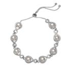 Sterling Silver Freshwater Cultured Pearl Infinity Link Bolo Bracelet, Women's, White