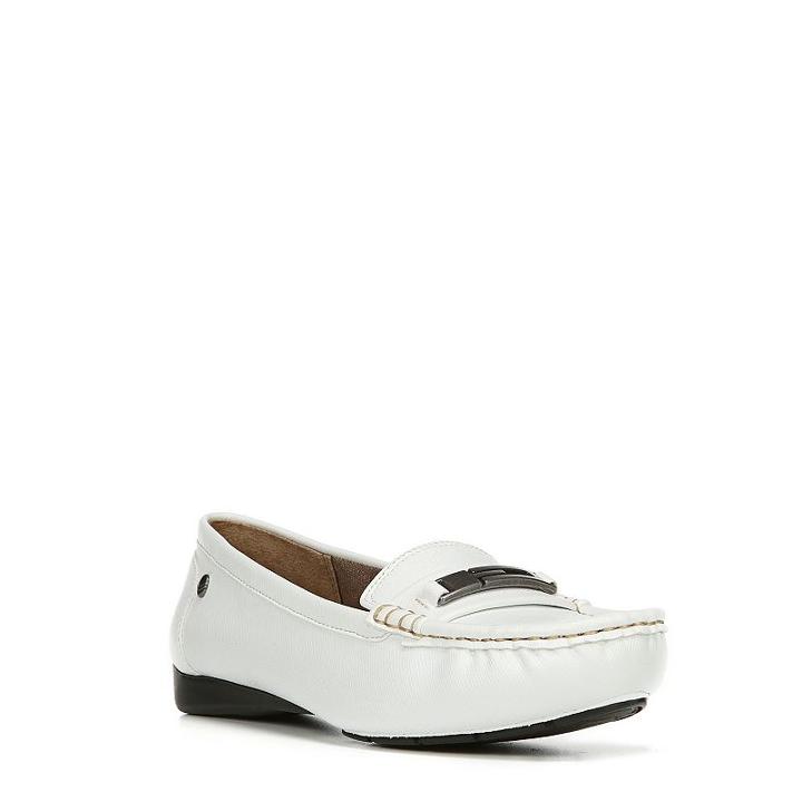 Lifestride Viva Women's Driving Moccasins, Size: 7 Wide, White