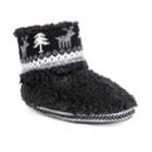 Women's Muk Luks Betsey Reindeer Bootie Slippers, Size: Medium, Black