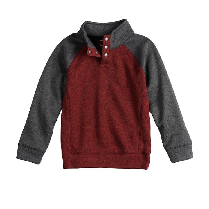 Boys 4-12 Sonoma Goods For Life&trade; Pullover Mock Neck Raglan Sweater, Size: 6, Dark Red
