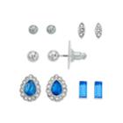 Lc Lauren Conrad Nickel Free Simulated Crystal Stud Earring Set, Women's, Blue