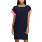 Women's Chaps Colorblock Shift Dress, Size: Small, Blue (navy)