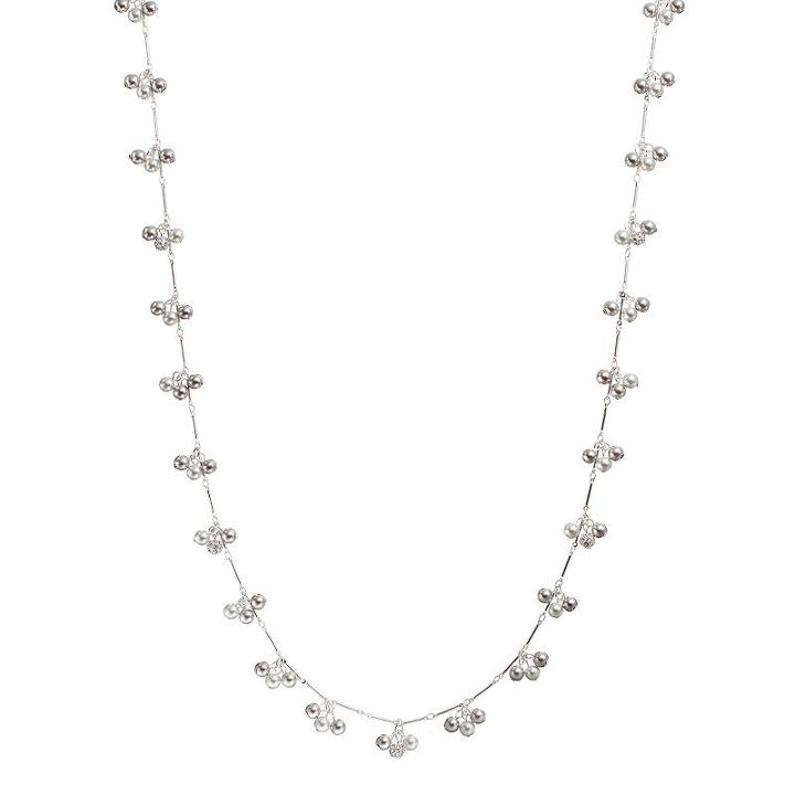 Chaps Long Necklace, Women's, Grey Other