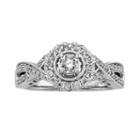 14k White Gold 3/4-ct. T.w. Round-cut Igl Certified Diamond Halo Wedding Ring, Women's, Size: 7.50