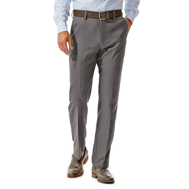 Big & Tall Haggar&reg; Straight-fit Performance Microfiber Slacks, Men's, Size: 48x34, Grey