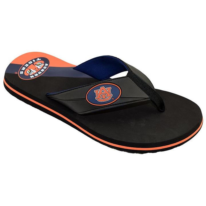 Men's College Edition Auburn Tigers Flip-flops, Size: Small, Black