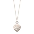 Lc Lauren Conrad Long Filigree Heart Pendant Necklace, Women's, White