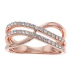 Brilliance Twist Ring With Swarovski Crystals, Women's, Size: 9, White