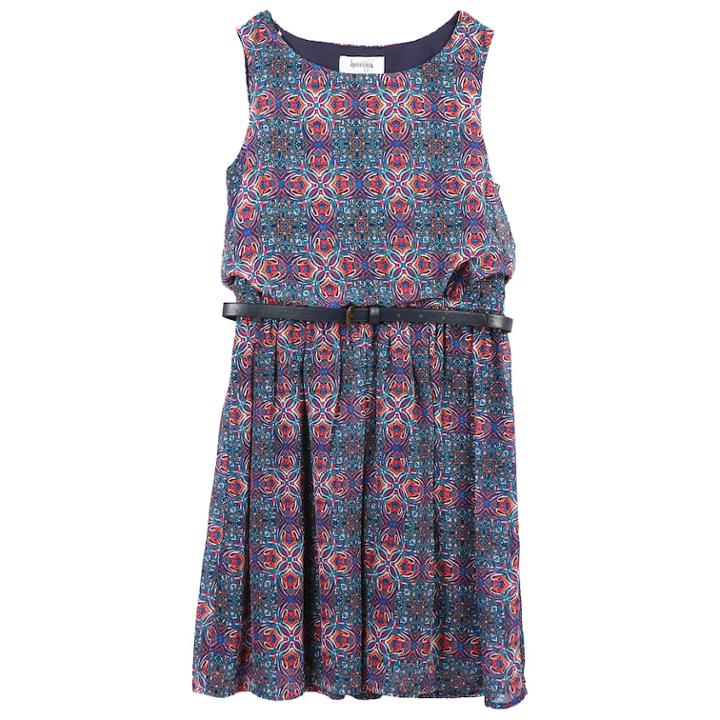 Girls 7-16 Speechless Belted Sleeveless Chiffon Dress, Size: 14, Blue (navy)