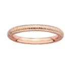 Stacks And Stones 18k Rose Gold Over Silver Ribbed Stack Ring, Women's, Size: 5, Pink