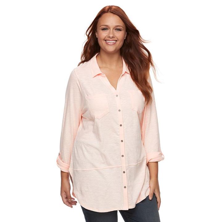 Plus Size Sonoma Goods For Life&trade; Utility Tunic, Women's, Size: 3xl, Lt Orange