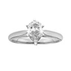 14k White Gold 3/4-ct. T.w. Pear-cut Igl Certified Diamond Solitaire Ring, Women's, Size: 10