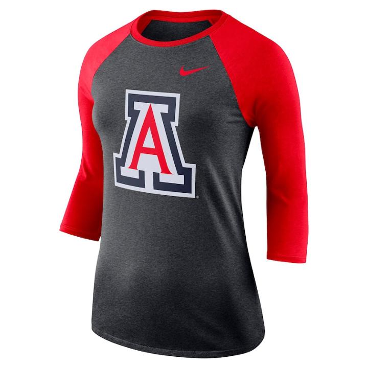 Women's Nike Arizona Wildcats Baseball Tee, Size: Xxl, Grey