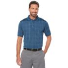 Men's Grand Slam Regular-fit Motionflow 360 Striped Jacquard Performance Golf Polo, Size: Xxl, Dress Blues