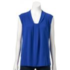 Women's Dana Buchman Print Knot-front Top, Size: Xs, Med Blue