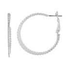 Tapered Flat Tube Nickel Free Hoop Earrings, Women's, Silver
