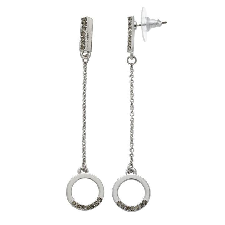 Simply Vera Vera Wang Circle Drop Nickel Free Linear Earrings, Women's, Silver