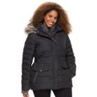 Plus Size Free Country Hooded Puffer Down Jacket, Women's, Size: 3xl, Black