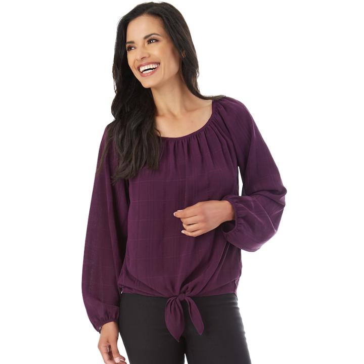Women's Apt. 9&reg; Tie Front Top, Size: Xlrg Av/rg, Purple