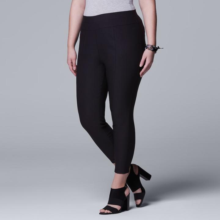 Plus Size Simply Vera Vera Wang Modern Ankle Pants, Women's, Size: 1xl, Black