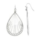 Bead Teardrop Nickel Free Drop Earrings, Women's, White