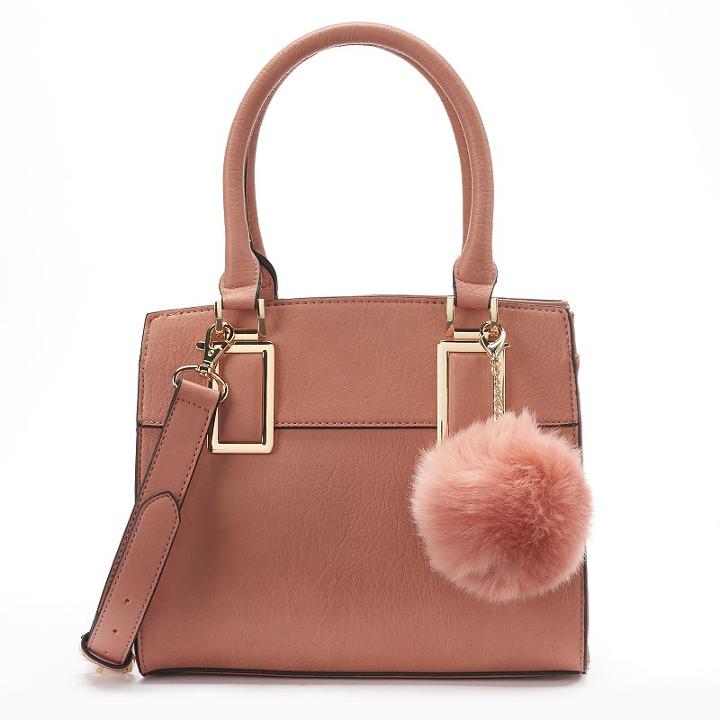 Apt. 9&reg; Sugar Pom-pom Mini Satchel, Women's, Pink Other