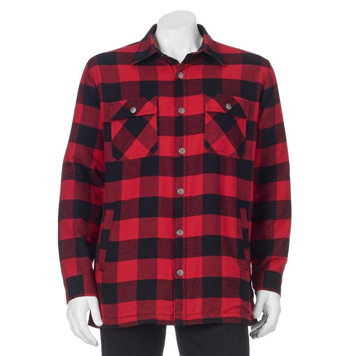 Big & Tall Croft & Barrow&reg; Flannel Shirt Jacket, Men's, Size: 4xb, Med Red