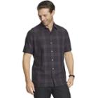 Men's Van Heusen Classic-fit Plaid Textured Button-down Shirt, Size: Xl, Black