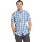 Men's Izod Advantage Cool Fx Regular-fit Plaid Moisture-wicking Button-down Shirt, Size: Large, Brt Blue