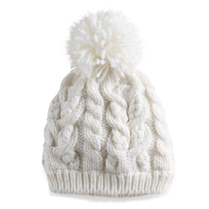 Sonoma Goods For Life Cable Knit Pom Pom Beanie, Women's, Natural