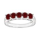 Sterling Silver Garnet Five-stone Ring, Women's, Size: 5, Red