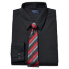 Men's Croft & Barrow&reg; Classic-fit Dress Shirt & Tie Set, Size: 2x-36/37, Black