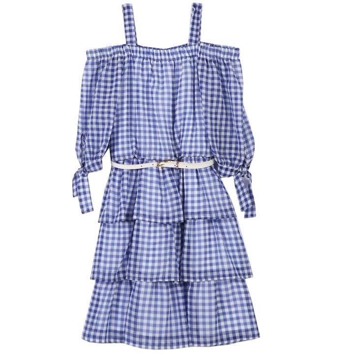 Girls 7-16 Speechless Gingham Belted Dress, Size: 7, Brt Blue