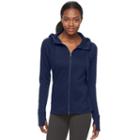 Women's Tek Gear&reg; Full-zip Fleece Hoodie, Size: Large, Dark Blue