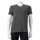 Men's Apt. 9&reg; Modern-fit Striped Stretch V-neck Lounge Tee, Size: Large, Dark Grey
