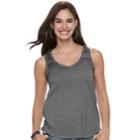 Women's Rock & Republic&reg; Solid Ruched-strap Tank, Size: Small, Med Grey