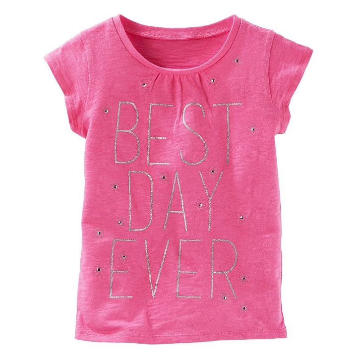 Girls 4-8 Oshkosh B'gosh&reg; Best Day Ever Glitter Graphic Tee, Girl's, Size: 6x, Pink